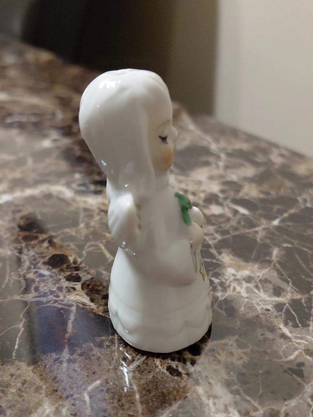 Vintage Miniature Porcelain Angel Bell Ornament